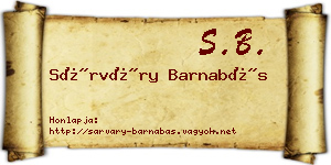 Sárváry Barnabás névjegykártya