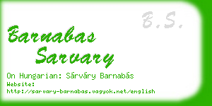 barnabas sarvary business card