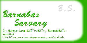 barnabas sarvary business card